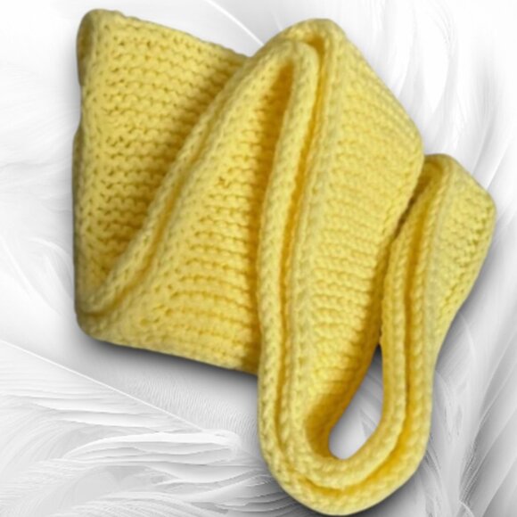 Handmade Yellow Knitted Neck Scarf – Soft Cozy Accessory - Picture 7 of 8